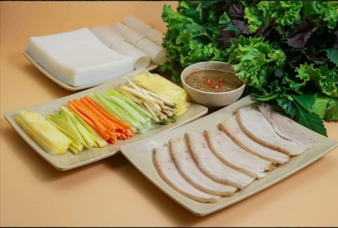 Bánh tráng cuốn thịt heo Hoàng Bèo - bánh tráng cuốn thịt heo Hà Nội