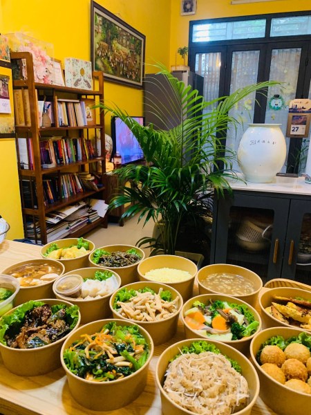buffet chay Long Biên